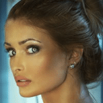 Woman with green eyes