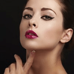 Woman touching her chin